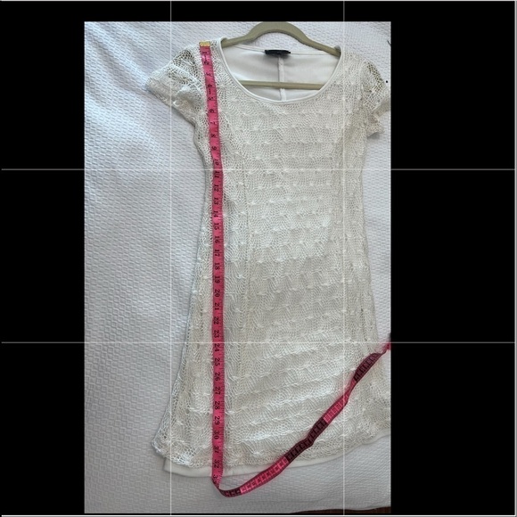 Rosegold Petite White Net Lace Overlay Dress - Picture 16 of 16